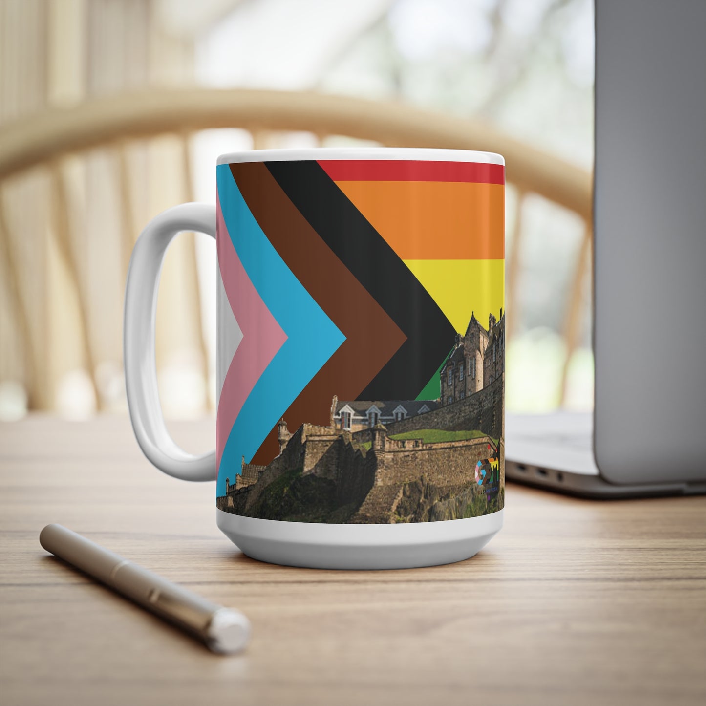 Edinburgh Castle Pride Progress Sky Photo Mug, White