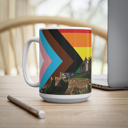 Edinburgh Castle Pride Progress Sky Photo Mug, White