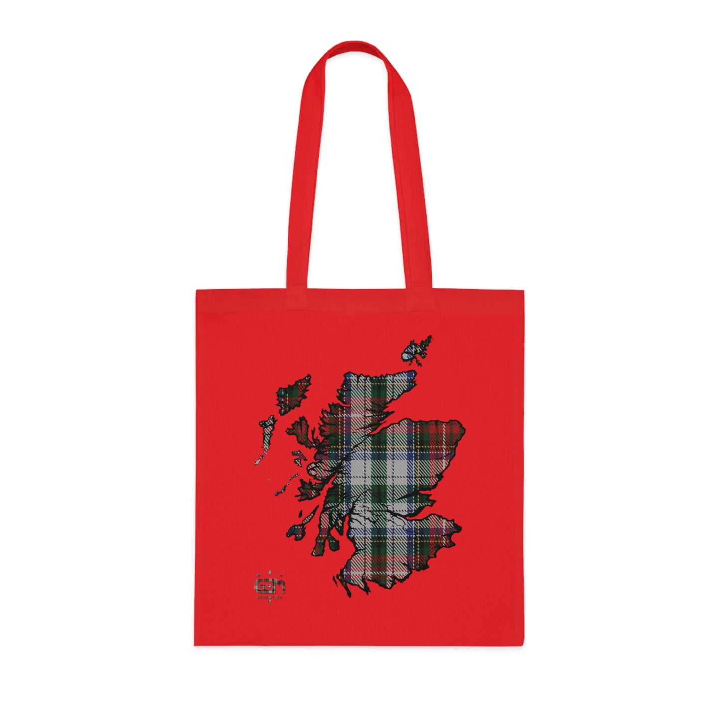 Reversible Scotland Tartan Map Cotton Tote Bag - Stewart Tartan