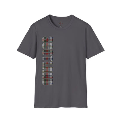 Scotland Lettering Tartan Softstyle Unisex T-Shirt, Stewart Dress Tartan Tee