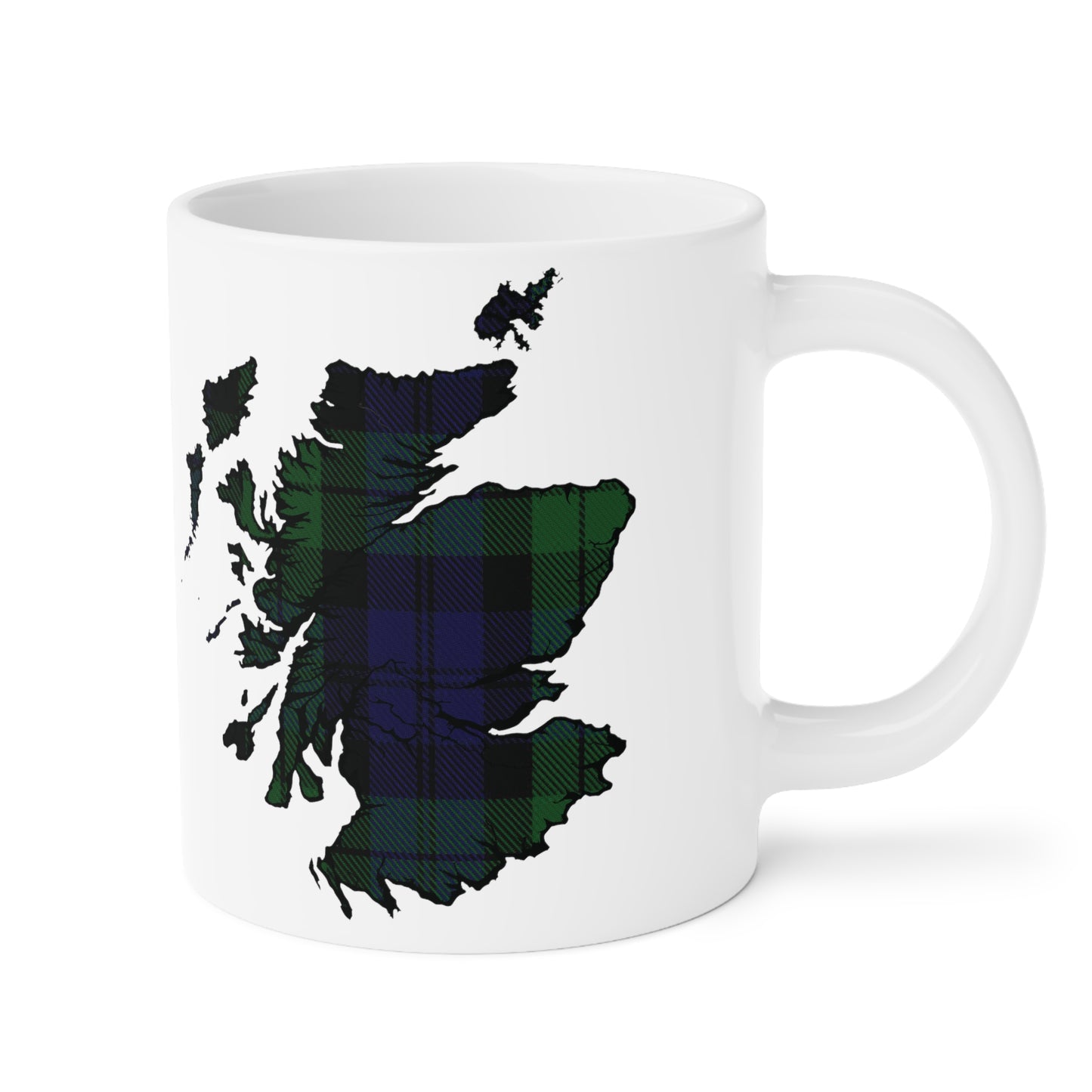 Scotland Tartan Map Mug - Black Watch Tartan, Various Sizes