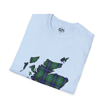 Scotland Tartan Map Softstyle Unisex T-Shirt - Douglas Tartan Tee