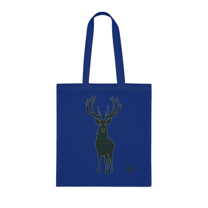 Reversible Scotland Tartan Stag Cotton Tote Bag - Kennedy Tartan