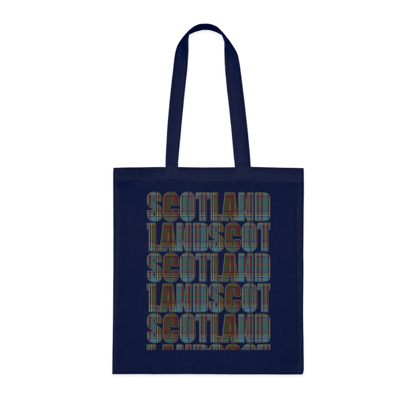 Reversible Scotland Tartan Map Cotton Tote Bag - Anderson Tartan