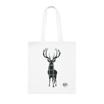 Reversible Scotland Tartan Stag Cotton Tote Bag - Gordon Dress Tartan