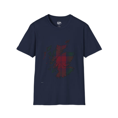 Scotland Tartan Map Softstyle Unisex T-Shirt - Lindsay Tartan Tee