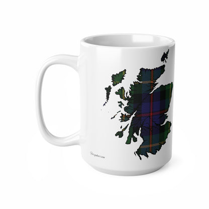 Farquharson Tartan Scotland Map Mug, Coffee Cup, Tea Cup, Scotland, White