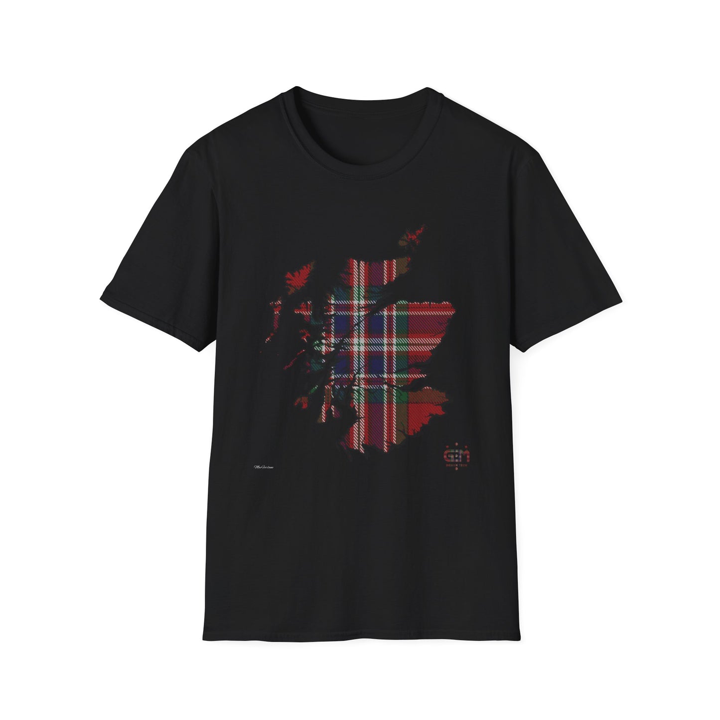 Tartan Scotland Map Softstyle Unisex T-Shirt - MacFarlane Tartan Tee