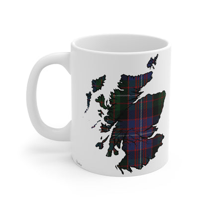 Scotland Map Mug 11oz, Rankin Tartan