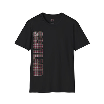 Scotland Lettering MacPherson Tartan Softstyle T-Shirt, Unisex Tee, Various Colours