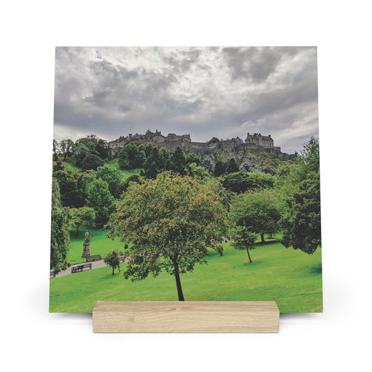 Photo Collection Gallery Stand Princes Street Gardens & Edinburgh Castle, Oak Picture Stand, Scotland Art, Scenery, Landmarks, Various Sizes