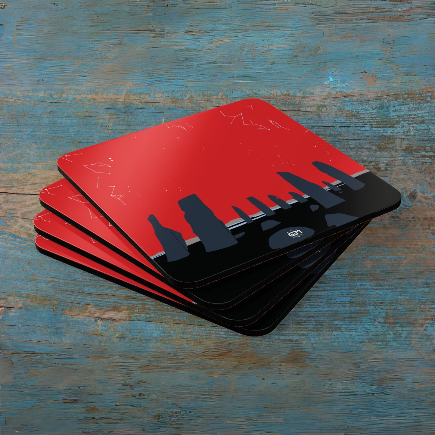 Scotland Art Cork Coaster Set - Silhouettes