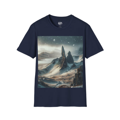 Old Man of Storr Winter Softstyle T-Shirt, Unisex Tee, Scotland Shirt, Scottish Landmark, Nature, Scenery, Various Colours