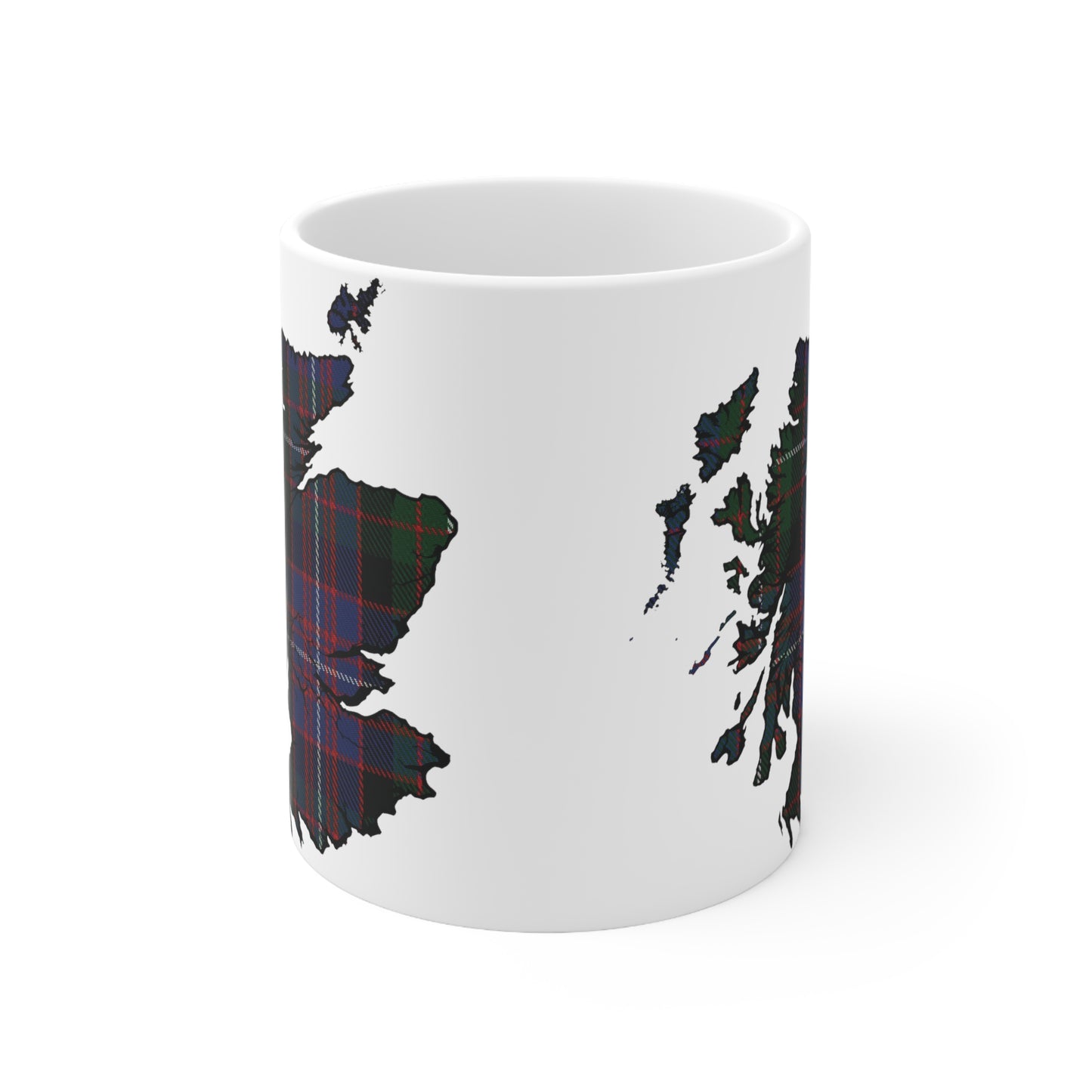 Rankin Tartan Scotland Map Mug, Coffee Cup, Tea Cup, Scotland, White