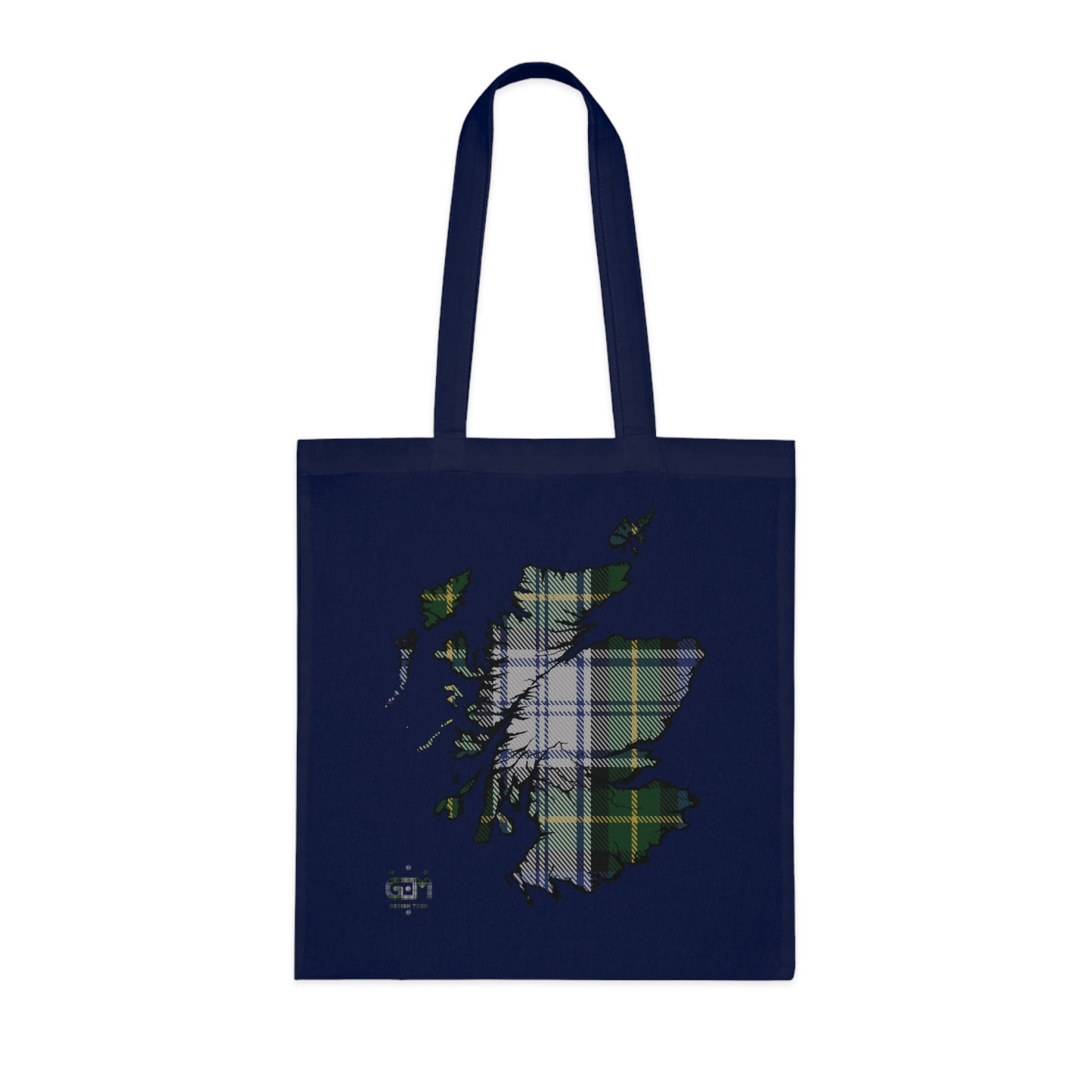 Reversible Scotland Tartan Map Cotton Tote Bag - Gordon Dress Tartan