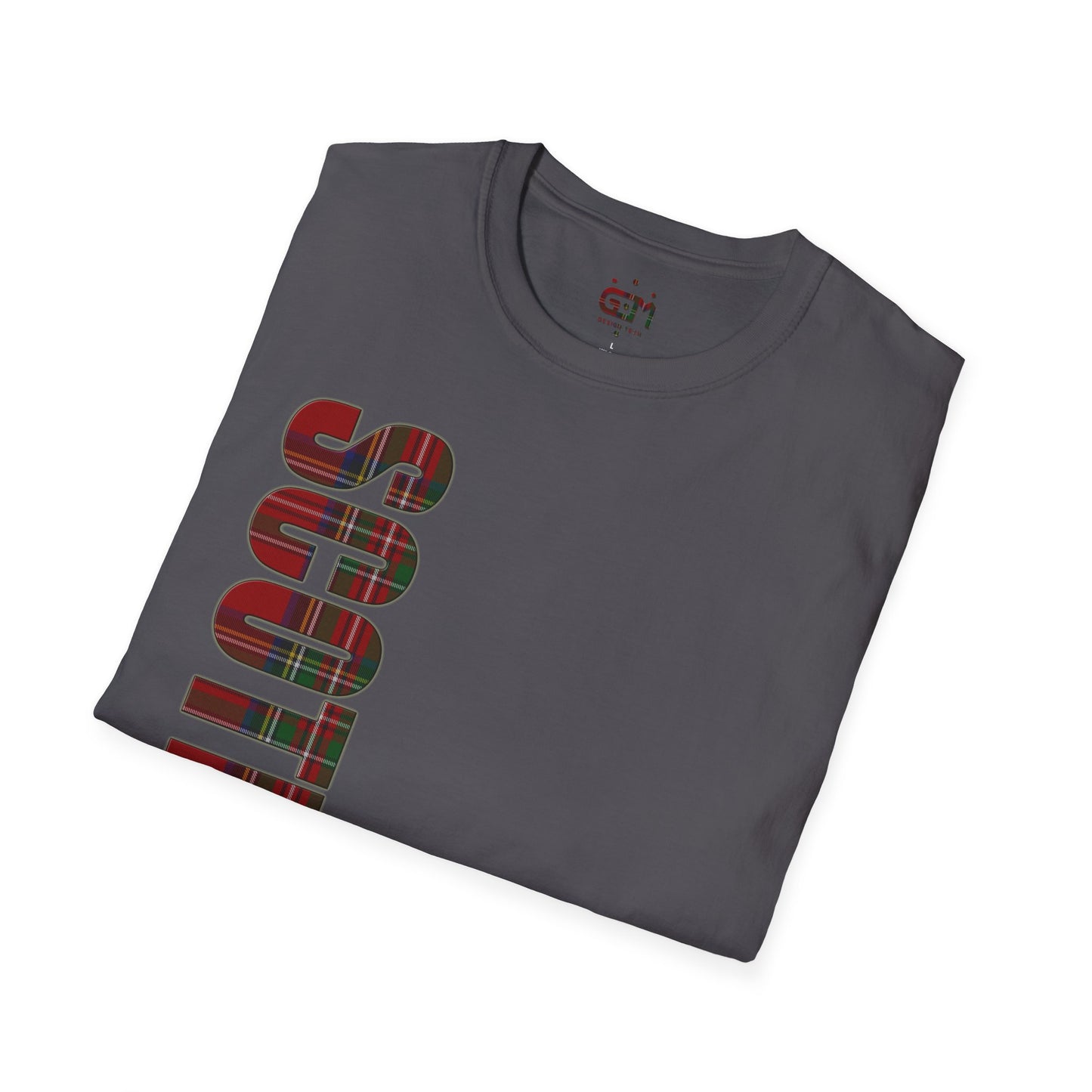 Scotland Lettering Tartan Softstyle Unisex T-Shirt, Stewart Royal Tartan Tee