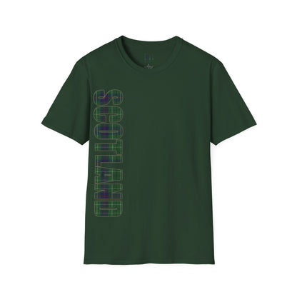 Scotland Lettering Duncan Tartan Softstyle T-Shirt, Unisex Tee, Various Colours