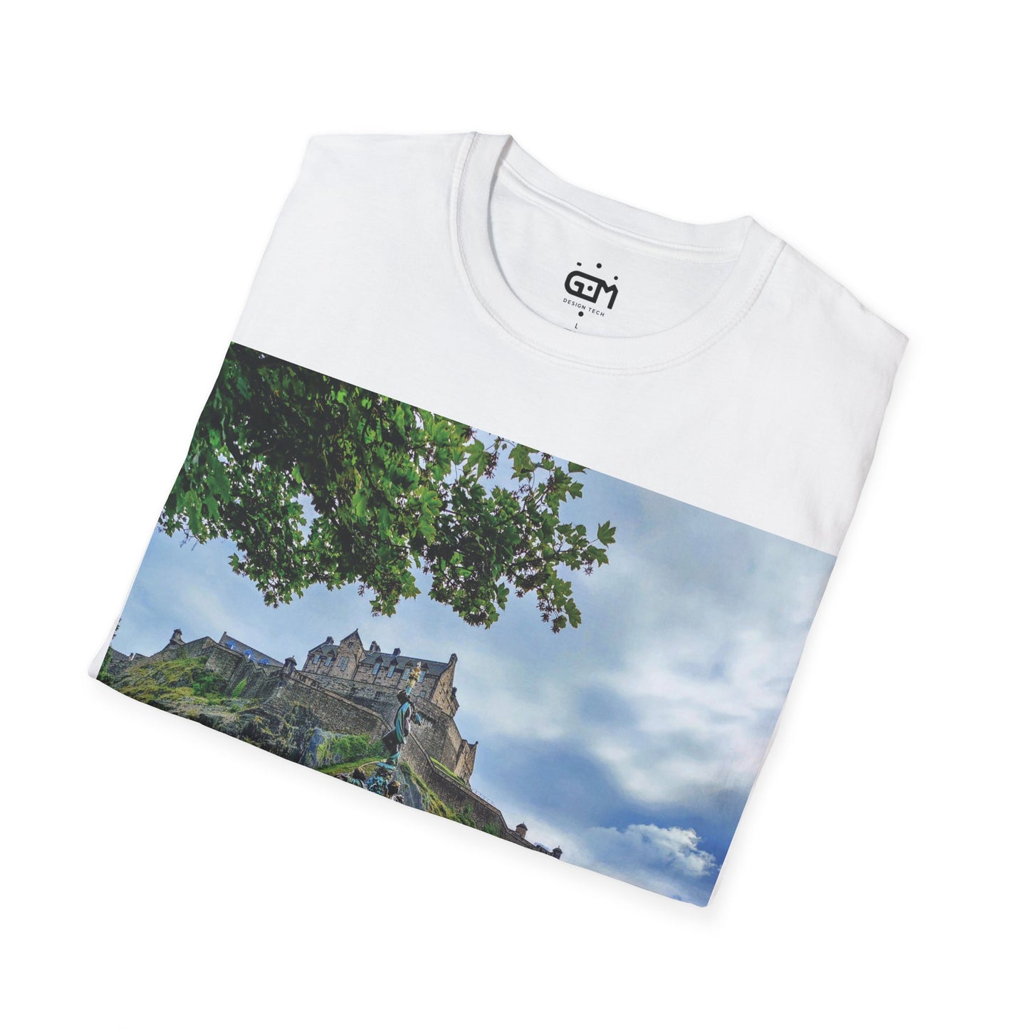 Ross Fountain & Edinburgh Castle Photo Softstyle T-Shirt, Unisex Tee, Various Colours