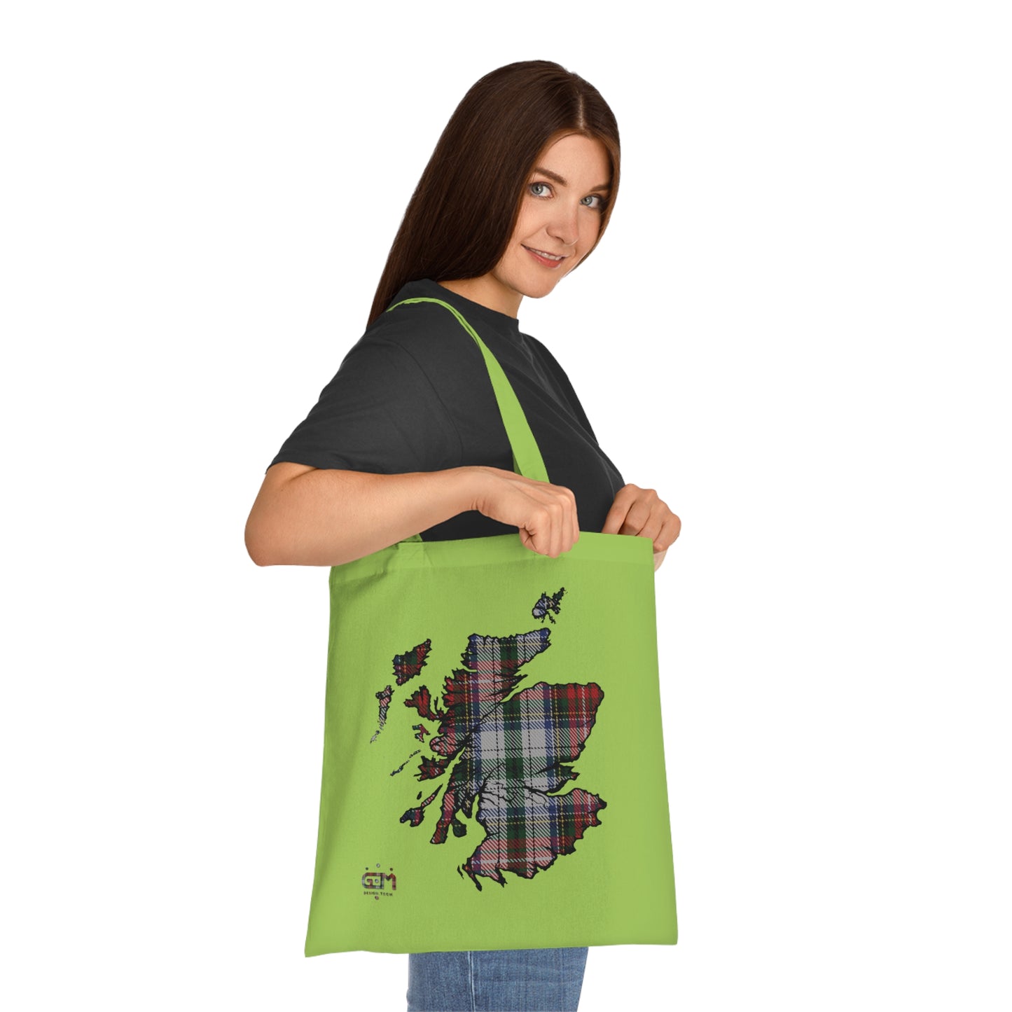 Reversible Scotland Tartan Map Cotton Tote Bag - Stewart Tartan