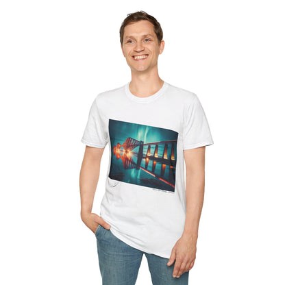 Postcard Forth Rail Bridge Art Softstyle T-Shirt, Unisex Tee, Scotland Shirt, Various Colours