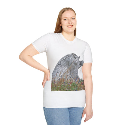 Kelpies with Meadow No Sky Photo Softstyle T-Shirt, Unisex Tee, Scottish Landmarks, Various Colours