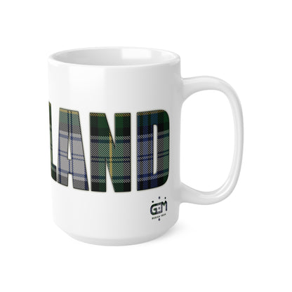 Scotland Tartan Mug - Gordon Dress, Coffee Cup, Tea Cup, Scotland, White