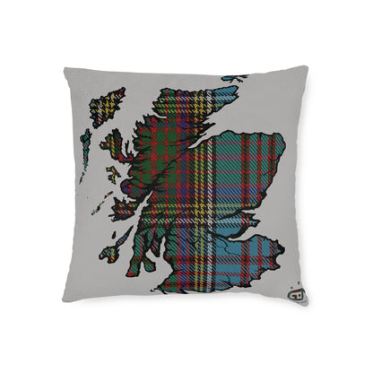 Reversible Square Cushion : Stag / Scotland Map - Anderson Tartan, Various Sizes