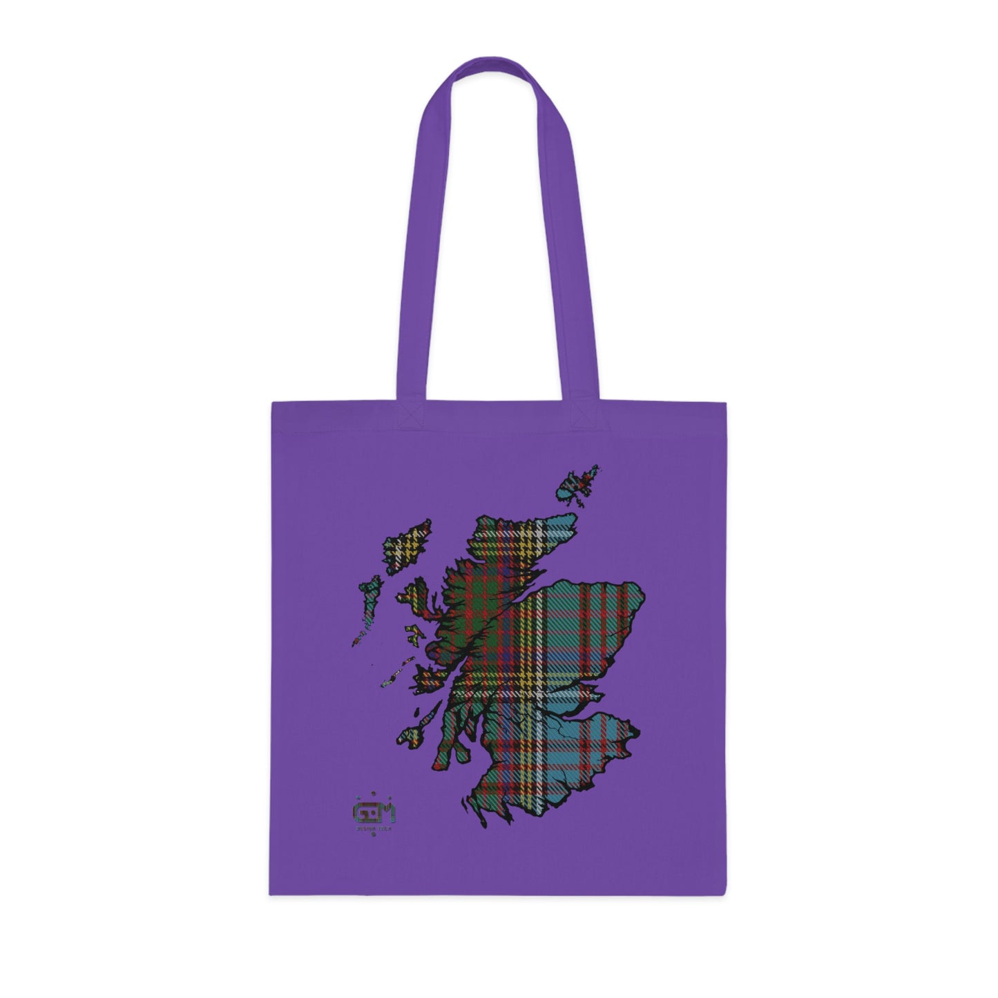 Reversible Scotland Tartan Map Cotton Tote Bag - Anderson Tartan