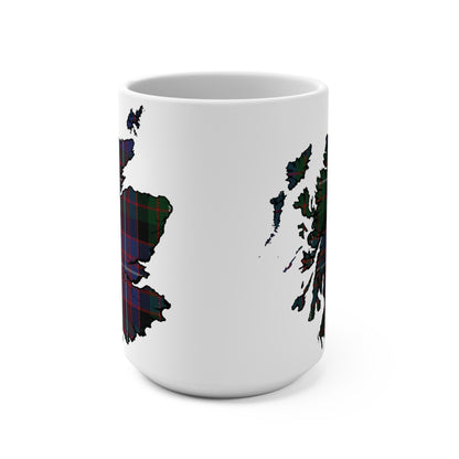 Scotland Map Mug 15oz, Rankin Tartan