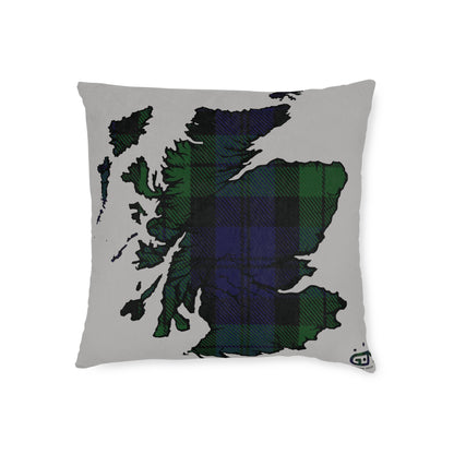 Reversible Square Cushion : Stag / Scotland Map - Black Watch Tartan, Various Sizes