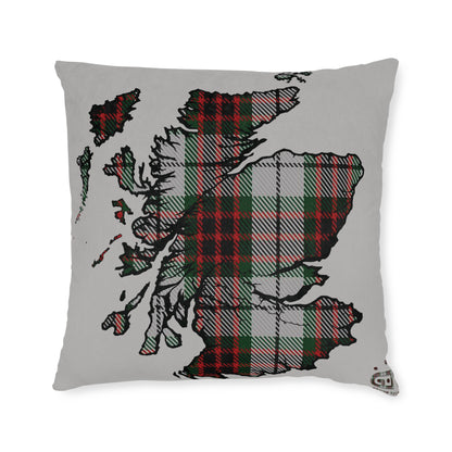 Reversible Square Cushion : Stag / Scotland Map - Fraser Tartan, Various Sizes