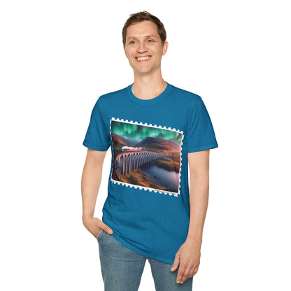 Postcard Glenfinnan Viaduct Art Softstyle T-Shirt, Unisex Tee, Scotland Shirt, Various Colours