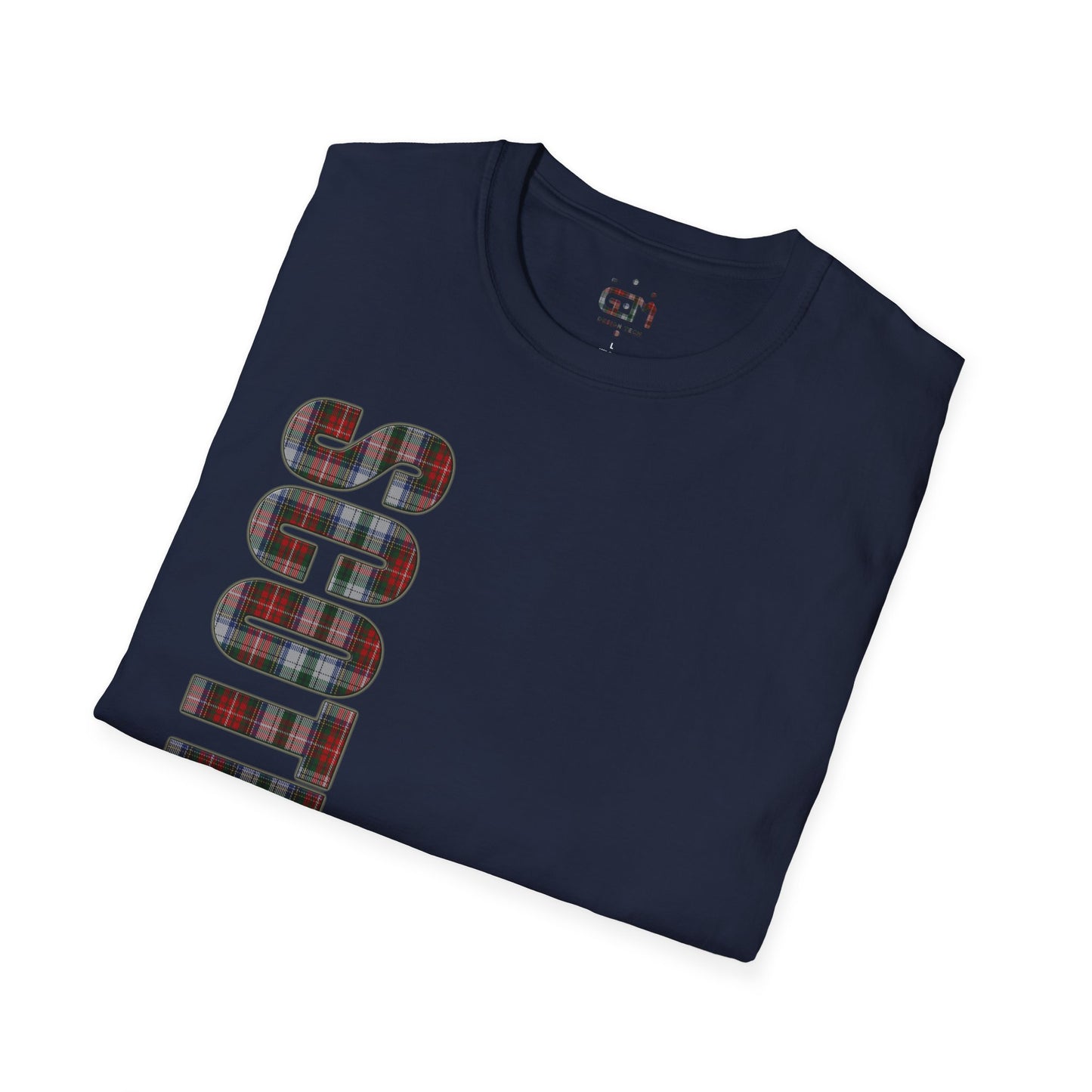 Scotland Lettering Tartan Softstyle Unisex T-Shirt, Stewart Tartan Tee