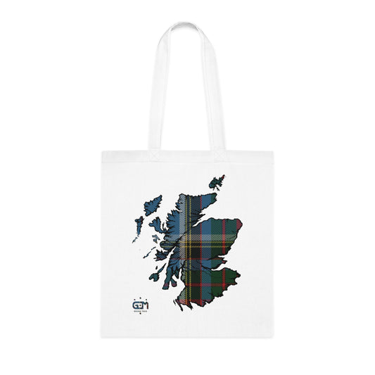 Reversible Scotland Tartan Map Cotton Tote Bag - Anderson Old Tartan