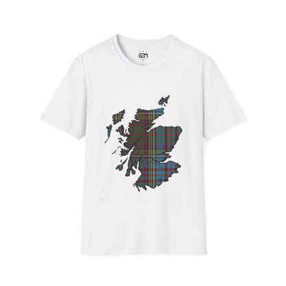 Scotland Tartan Map Softstyle Unisex T-Shirt - Anderson Tartan Tee