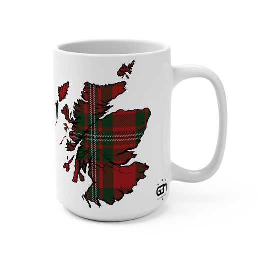 Scotland Map Mug 15oz, MacGregor Tartan