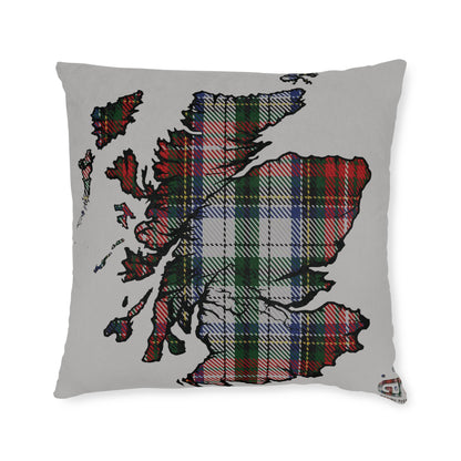 Reversible Square Cushion : Stag / Scotland Map - Stewart Tartan, Various Sizes