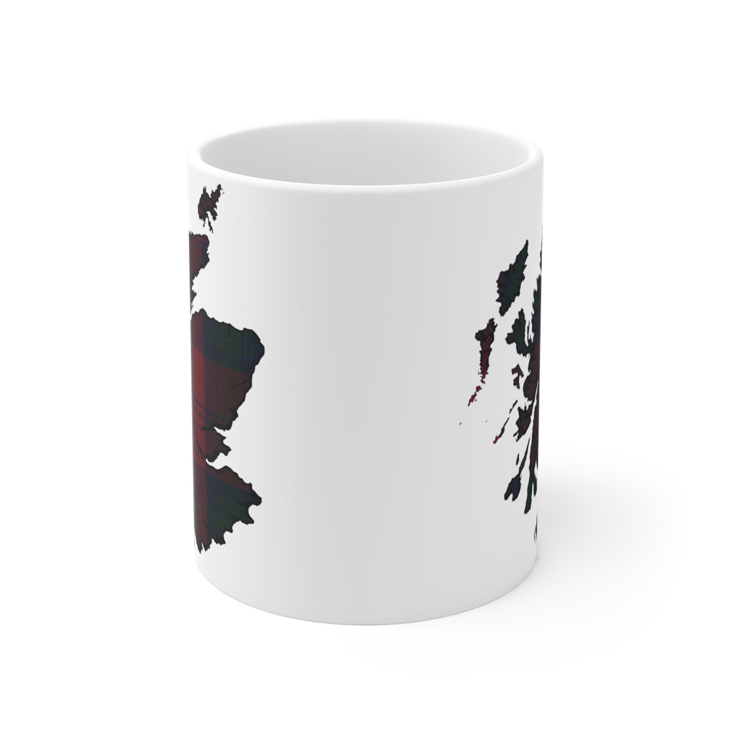 Scotland Map Mug 11oz, Lindsay Tartan