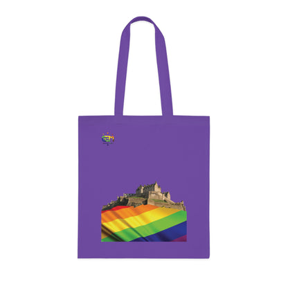 Pride Flag Rock Edinburgh Castle Cotton Tote Bag