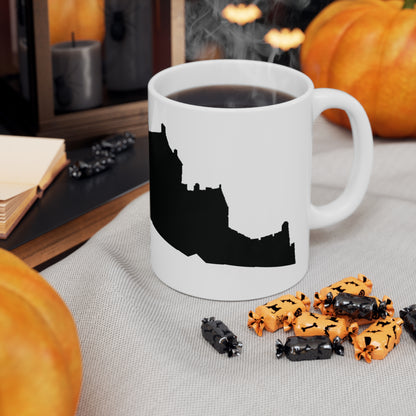 Edinburgh Castle Silhouette Art Mug, White