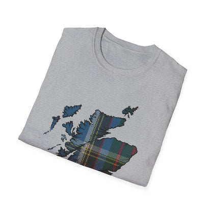 Tartan Scotland Map Softstyle Unisex T-Shirt - Anderson Old Tartan Tee