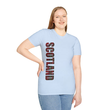 Scotland Lettering Stewart Royal Tartan Softstyle T-Shirt, Unisex Tee, Various Colours