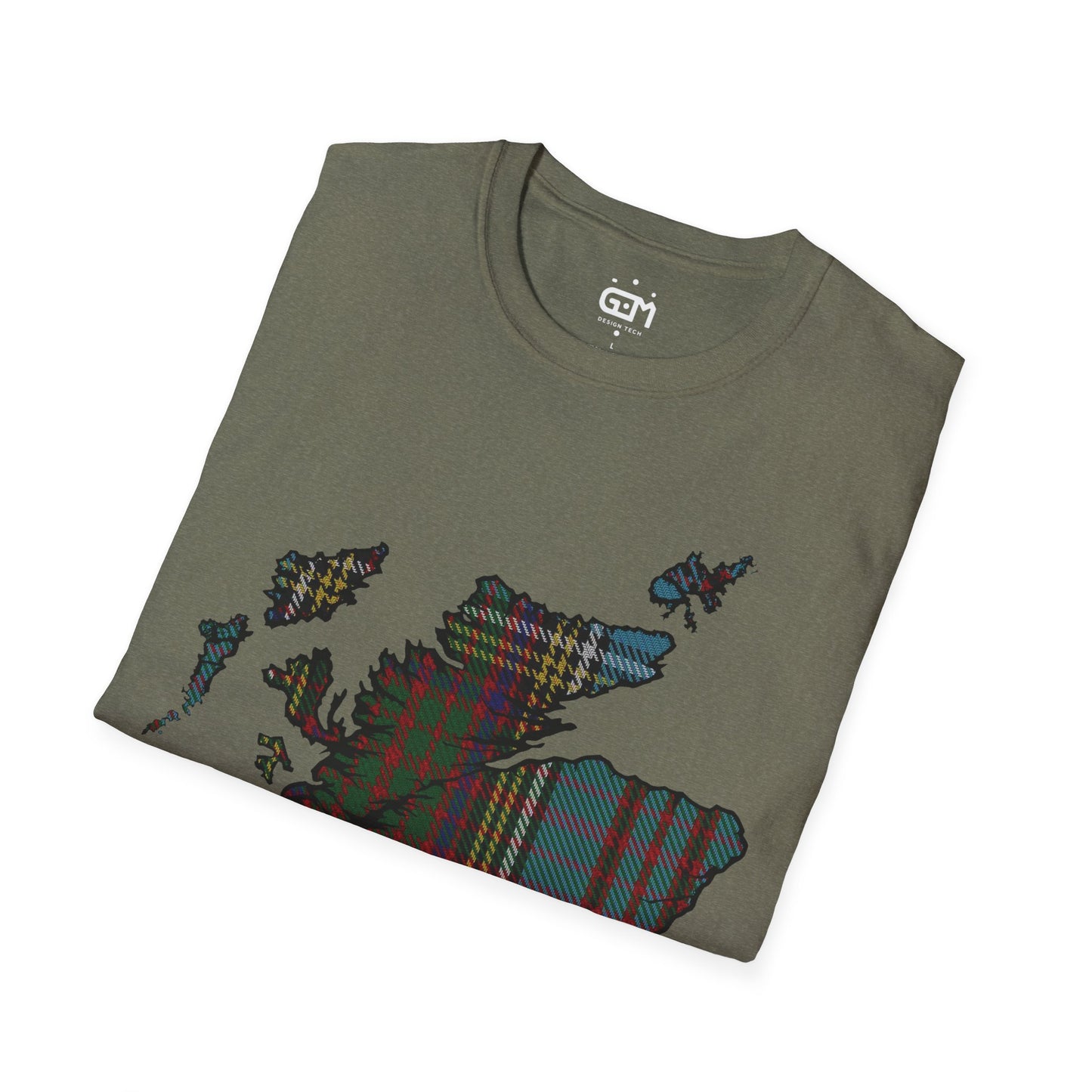 Scotland Tartan Map Softstyle Unisex T-Shirt, Anderson Tartan, Various Colours