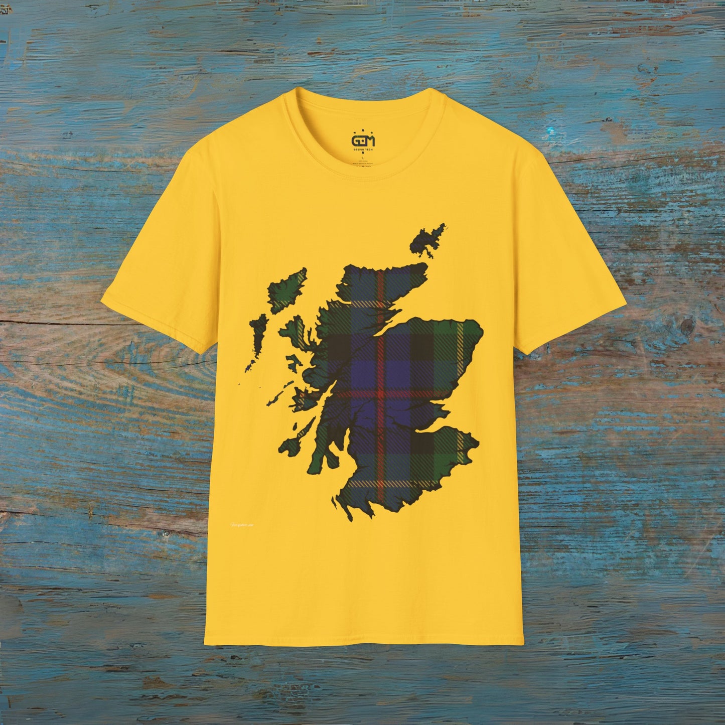 Scotland Tartan Map Softstyle Unisex T-Shirt, Farquharson Tartan, Various Colours