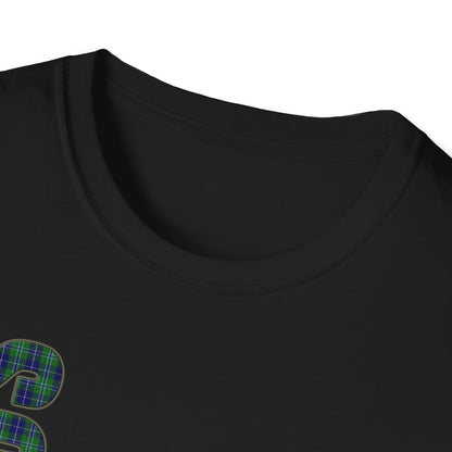 Tartan Scotland Lettering Softstyle Unisex T-Shirt, Douglas Tartan Tee