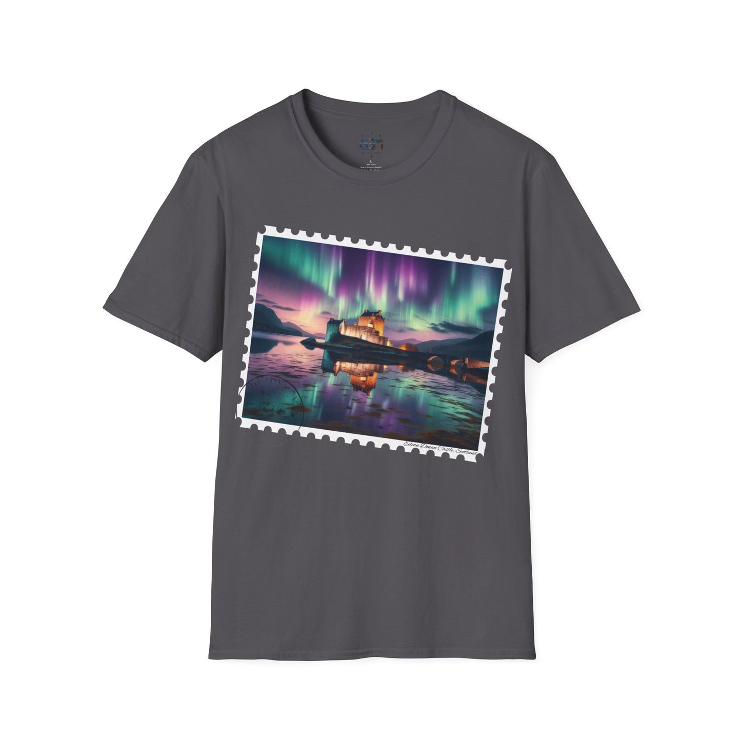 Postcard Eilean Donan Castle Art Softstyle T-Shirt, Unisex Tee, Scotland Shirt, Various Colours