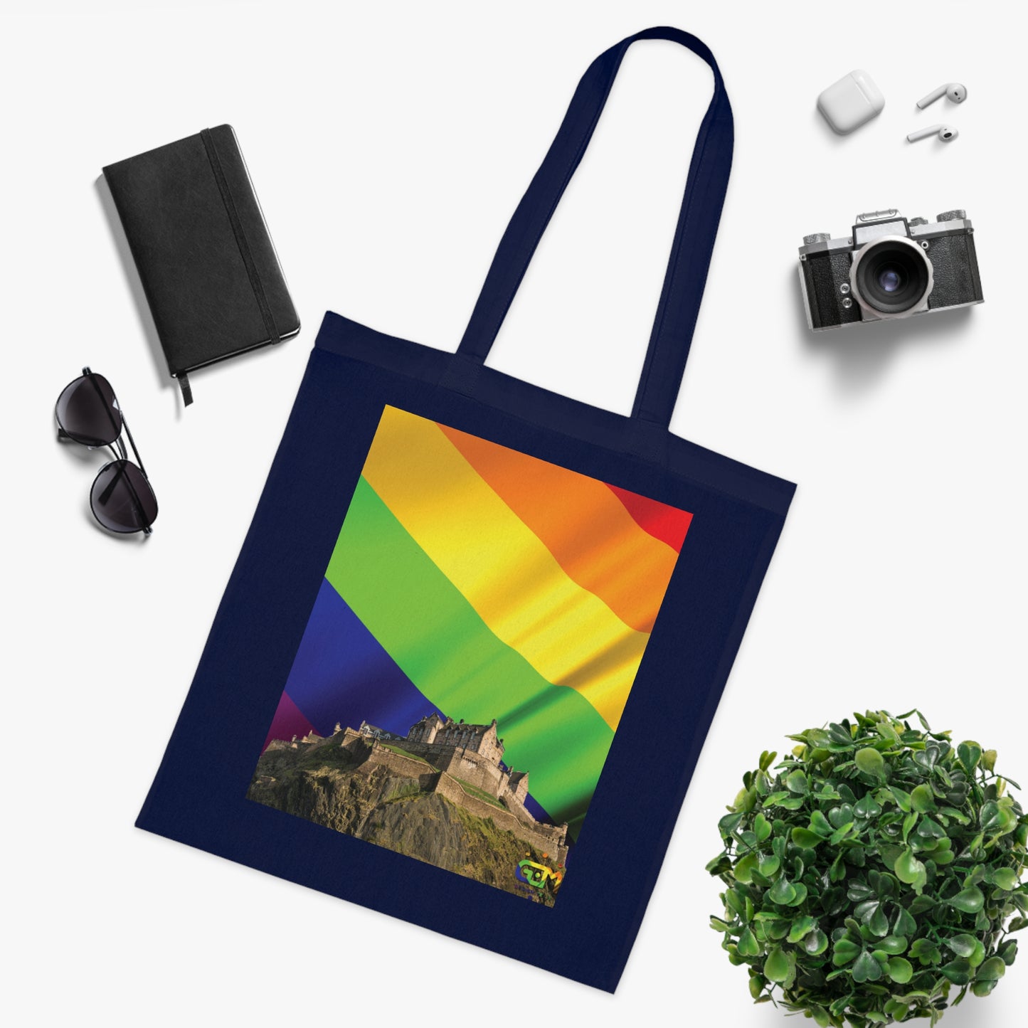 Edinburgh Castle Pride Flag Sky Cotton Tote Bag