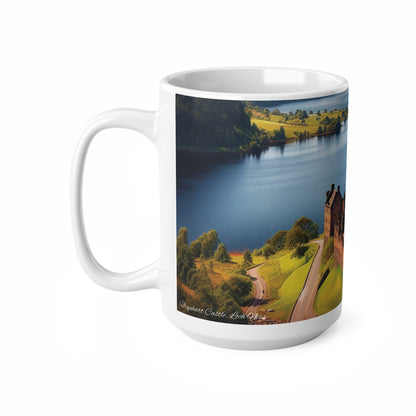 Urquhart Castle Mug - Loch Ness, Coffee Cup, Tea Cup, Scotland, White