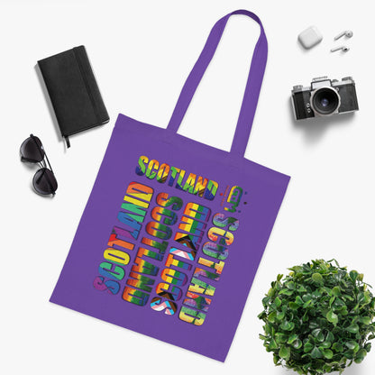 Scotland Pride Lettering Cotton Tote Bag