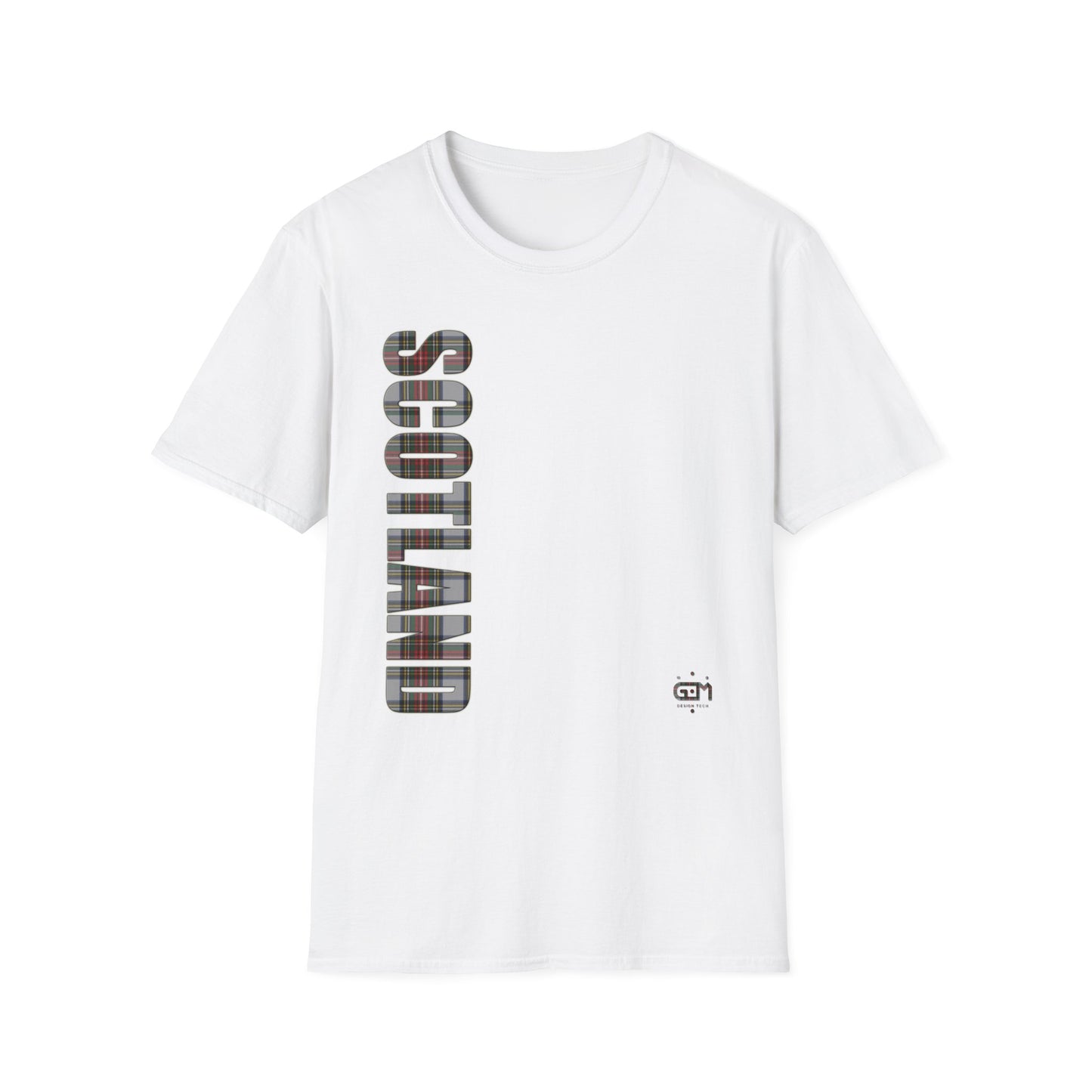 Tartan Scotland Lettering Softstyle Unisex T-Shirt, Stewart Dress Tartan Tee